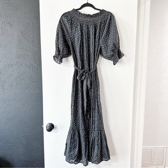 Doen Isidore Dress Midi Black Park Monceau Floral Size Small - Picture 5 of 7